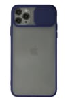 Mey İthalat®  iPhone 11 Pro Kılıf Palm Buzlu Kamera Sürgülü Silikon - Lacivert