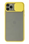 Mey İthalat®  iPhone 11 Pro Kılıf Palm Buzlu Kamera Sürgülü Silikon - Sarı