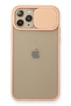 Mey İthalat®  iPhone 11 Pro Kılıf Palm Buzlu Kamera Sürgülü Silikon - Pembe