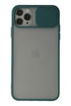 Mey İthalat®  iPhone 11 Pro Kılıf Palm Buzlu Kamera Sürgülü Silikon - Yeşil