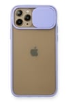 Mey İthalat®  iPhone 11 Pro Kılıf Palm Buzlu Kamera Sürgülü Silikon - Lila