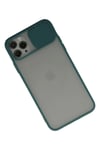 Mey İthalat®  iPhone 11 Pro Kılıf Palm Buzlu Kamera Sürgülü Silikon - Yeşil