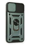 Mey İthalat®  iPhone 11 Pro Kılıf Pars Lens Yüzüklü Silikon - Yeşil