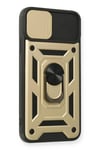 Mey İthalat®  iPhone 11 Pro Kılıf Pars Lens Yüzüklü Silikon - Gold