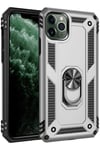Mey İthalat®  iPhone 11 Pro Kılıf Sofya Yüzüklü Silikon Kapak - Gümüş