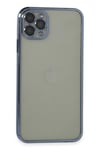 Mey İthalat®  iPhone 11 Pro Max Kılıf  Lensli Silikon - Açık Mavi