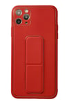 Mey İthalat®  iPhone 11 Pro Max Kılıf Coco Deri Standlı Kapak - Kırmızı