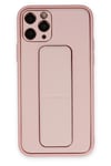 Mey İthalat®  iPhone 11 Pro Max Kılıf Coco Deri Standlı Kapak - Pembe