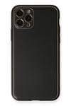 Mey İthalat®  iPhone 11 Pro Max Kılıf Coco Deri Silikon Kapak - Siyah