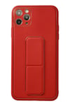 Mey İthalat®  iPhone 11 Pro Max Kılıf Coco Deri Standlı Kapak - Kırmızı
