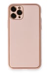 Mey İthalat®  iPhone 11 Pro Max Kılıf Coco Deri Silikon Kapak - Pembe
