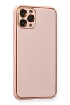 Mey İthalat®  iPhone 11 Pro Max Kılıf Coco Deri Silikon Kapak - Pembe