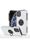 Mey İthalat®  iPhone 11 Pro Max Kılıf Elit Yüzüklü Kapak - Gümüş