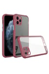 Mey İthalat®  iPhone 11 Pro Max Kılıf Miami Şeffaf Silikon - Fuşya