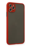 Mey İthalat®  iPhone 11 Pro Max Kılıf Montreal Silikon Kapak - Kırmızı