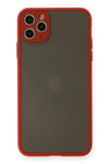 Mey İthalat®  iPhone 11 Pro Max Kılıf Montreal Silikon Kapak - Kırmızı