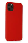 Mey İthalat®  iPhone 11 Pro Max Kılıf Nano içi Kadife Silikon - Kırmızı