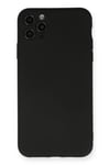 Mey İthalat®  iPhone 11 Pro Max Kılıf Nano içi Kadife Silikon - Siyah
