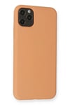 Mey İthalat®  iPhone 11 Pro Max Kılıf Nano içi Kadife Silikon - Mat Turuncu