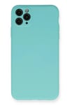 Mey İthalat®  iPhone 11 Pro Max Kılıf Nano içi Kadife Silikon - Turkuaz