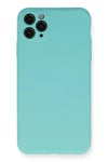 Mey İthalat®  iPhone 11 Pro Max Kılıf Nano içi Kadife Silikon - Turkuaz