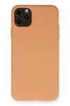 Mey İthalat®  iPhone 11 Pro Max Kılıf Nano içi Kadife Silikon - Mat Turuncu