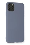 Mey İthalat®  iPhone 11 Pro Max Kılıf Nano içi Kadife Silikon - Gri