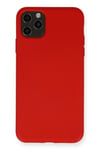 Mey İthalat®  iPhone 11 Pro Max Kılıf Nano içi Kadife Silikon - Kırmızı