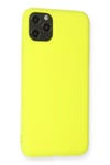 Mey İthalat®  iPhone 11 Pro Max Kılıf Nano içi Kadife Silikon - Sarı