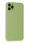 Mey İthalat®  iPhone 11 Pro Max Kılıf Nano içi Kadife Silikon- Yeşil