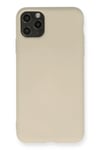 Mey İthalat®  iPhone 11 Pro Max Kılıf Nano içi Kadife Silikon - Bej