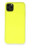 Mey İthalat®  iPhone 11 Pro Max Kılıf Nano içi Kadife Silikon - Sarı