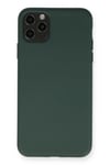 Mey İthalat®  iPhone 11 Pro Max Kılıf Nano içi Kadife Silikon - Koyu Yeşil