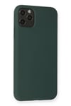 Mey İthalat®  iPhone 11 Pro Max Kılıf Nano içi Kadife Silikon - Koyu Yeşil