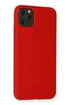 Mey İthalat®  iPhone 11 Pro Max Kılıf Nano içi Kadife Silikon - Kırmızı