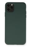 Mey İthalat®  iPhone 11 Pro Max Kılıf Nano içi Kadife Silikon - Koyu Yeşil