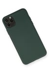 Mey İthalat®  iPhone 11 Pro Max Kılıf Nano içi Kadife Silikon - Koyu Yeşil