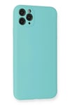 Mey İthalat®  iPhone 11 Pro Max Kılıf Nano içi Kadife Silikon - Turkuaz