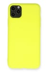 Mey İthalat®  iPhone 11 Pro Max Kılıf Nano içi Kadife Silikon - Sarı