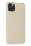 Mey İthalat®  iPhone 11 Pro Max Kılıf Nano içi Kadife Silikon - Bej
