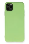 Mey İthalat®  iPhone 11 Pro Max Kılıf Nano içi Kadife Silikon - Yeşil