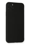 Mey İthalat®  iPhone 11 Pro Max Kılıf Nano içi Kadife Silikon - Siyah