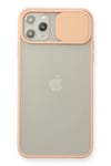 Mey İthalat®  iPhone 11 Pro Max Kılıf Palm Buzlu Kamera Sürgülü Silikon - Pembe