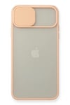 Mey İthalat®  iPhone 11 Pro Max Kılıf Palm Buzlu Kamera Sürgülü Silikon - Pembe