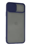 Mey İthalat®  iPhone 11 Pro Max Kılıf Palm Buzlu Kamera Sürgülü Silikon - Lacivert
