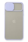 Mey İthalat®  iPhone 11 Pro Max Kılıf Palm Buzlu Kamera Sürgülü Silikon - Lila