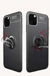 Mey İthalat®  iPhone 11 Pro Max Kılıf Range Yüzüklü Silikon - Kırmızı
