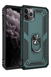Mey İthalat®  iPhone 11 Pro Max Kılıf Sofya Yüzüklü Silikon Kapak - Yeşil