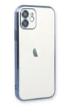 Mey İthalat®  iPhone 12 Kılıf  Lensli Silikon - Açık Mavi