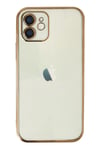 Mey İthalat®  iPhone 12 Kılıf  Lensli Silikon - Gold